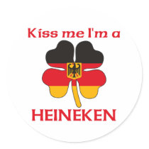 Personalized German Kiss Me I'm Heineken stickers