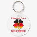 Personalized German Kiss Me I'm Schneider keychains