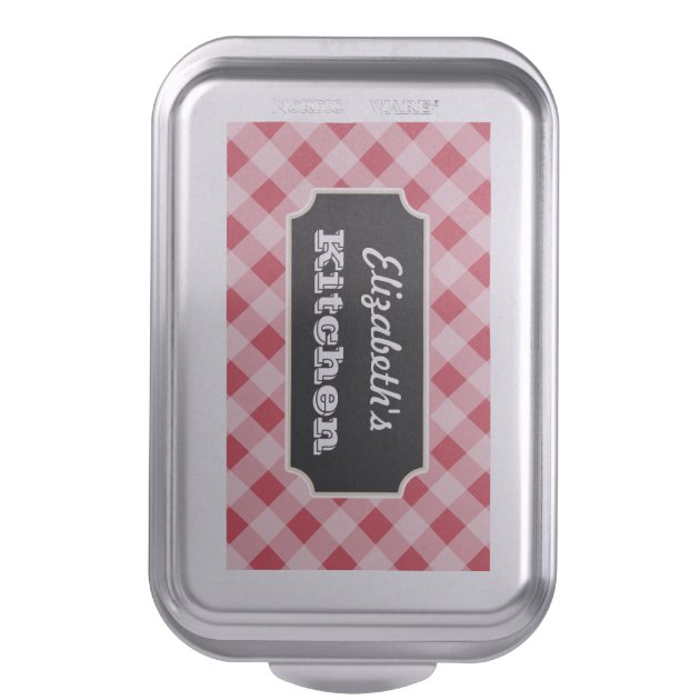 Personalized Gingham Cake Pan-2