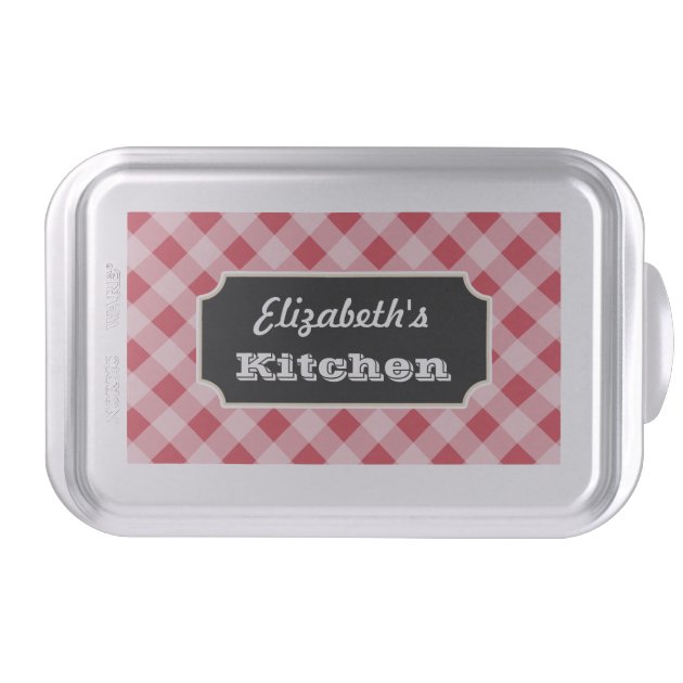 Personalized Gingham Cake Pan