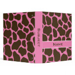 Personalized Giraffe Print School Binder