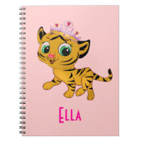 Personalized Girl Tiger Princess Tigress Notebook