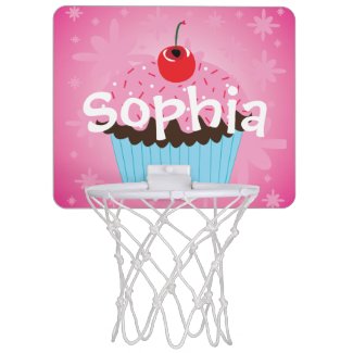 Personalized Girls Cupcake Mini Basketball Hoop
