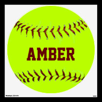 Personalized Girls Fastpitch Softball Wall Decal wall decals