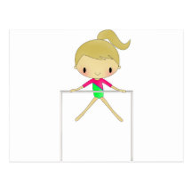 Personalized Girls Gymnastic apparel & accessories Post Card
