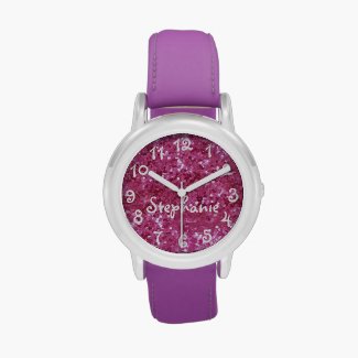 Personal Girls Pink Glitter-Look Wristwatches