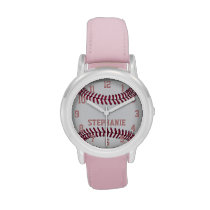 Personalized Girl's Softball Watch at Zazzle