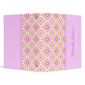 Personalized: Girly Diamond Print Binder