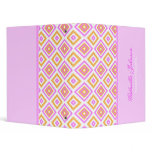 Personalized: Girly Diamond Print Binder