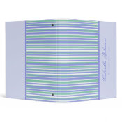 Personalized: Girly Striped Print Binder