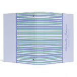 Personalized: Girly Striped Print Binder