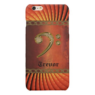 Personalized Gold Bass Clef Music iPhone Case