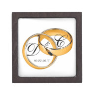 Personalized Gold Wedding Bands Jewerly/Gift Box Premium Keepsake Box