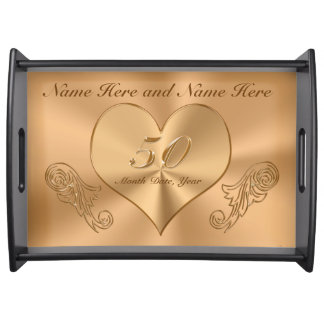Golden Anniversary Serving Trays Golden Anniversary Food Tray ...