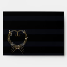 Personalized Golden musical notes love heart Envelope