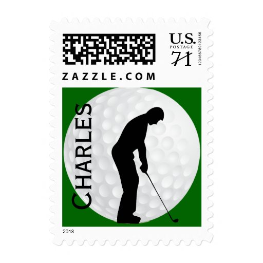 Personalized Golf Themed Postage Stamp Zazzle