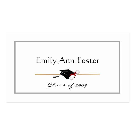 Personalized Graduation Name Cards Business Card (front side)