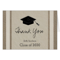 Personalized Graduation Thank You Card -- Burlap