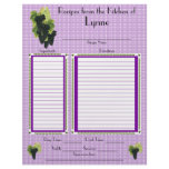 Personalized Grapes design recipe page Letterhead Design