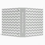 Personalized Gray Chevron Recipe Binder