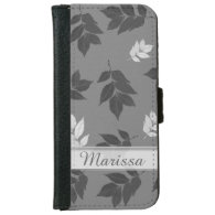 Personalized Gray Leaf Pattern Custom Name