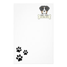 Personalized Greater Swiss Mountain Dog Stationery Design