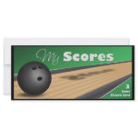 Personalized Green Bowling Score Cards rack cards
