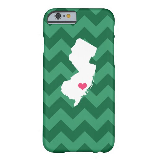 Personalized Green Chevron New Jersey Heart Barely There iPhone 6 Case