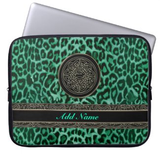 Personalized Green Leopard with Celtic Knot
