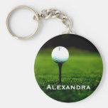 Personalized Green Turf with Golf Ball Keychain
