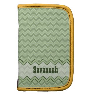 Personalized Green & Yellow Zigzag Chevron Pattern rickshawfolio