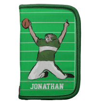 Personalized grid iron footballer design folio planners