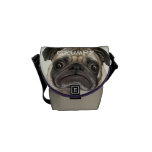 Personalized Grumpy Puggy messenger bags