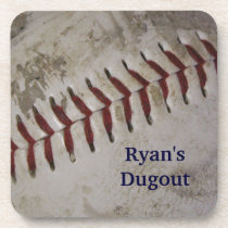 Personalized Grunge Baseball Coasters - Set of 6 cork coasters