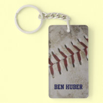 Personalized Grunge Dirty Baseball Key Chain key chains