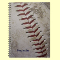 Personalized Grungy Dirty Baseball Spiral Notepad notebooks