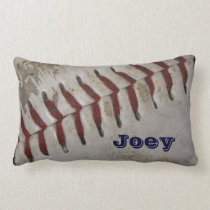 Personalized Grungy Name Baseball Lumbar pillows