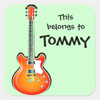 Personalized Guitar Sticker