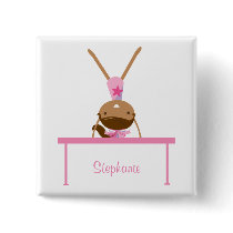 Personalized gymnastics balance beam kids button