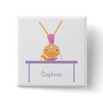 Personalized gymnastics balance beam kids button