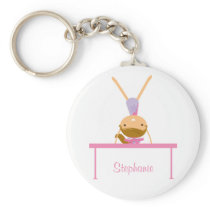 Personalized gymnastics balance beam kids keychain