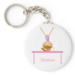 Personalized gymnastics balance beam kids keychain