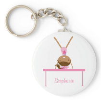 Personalized gymnastics balance beam kids keychain