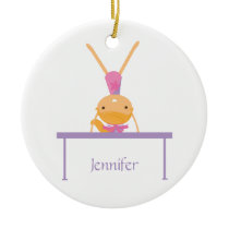 Personalized gymnastics balance beam kids ornament