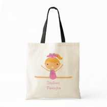 Personalized gymnastics reusable canvas tote bag