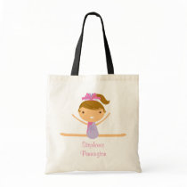 Personalized gymnastics reusable canvas tote bag