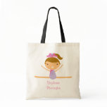 Personalized gymnastics reusable canvas tote bag