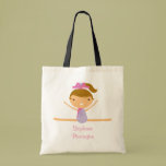 Personalized gymnastics reusable canvas tote bag bags