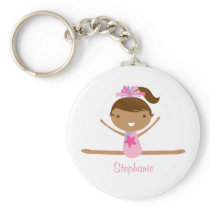 Personalized gymnastics split girls kids keychain