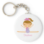 Personalized gymnastics split girls kids keychain